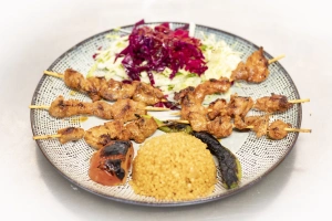 Mini lamb meat skewer